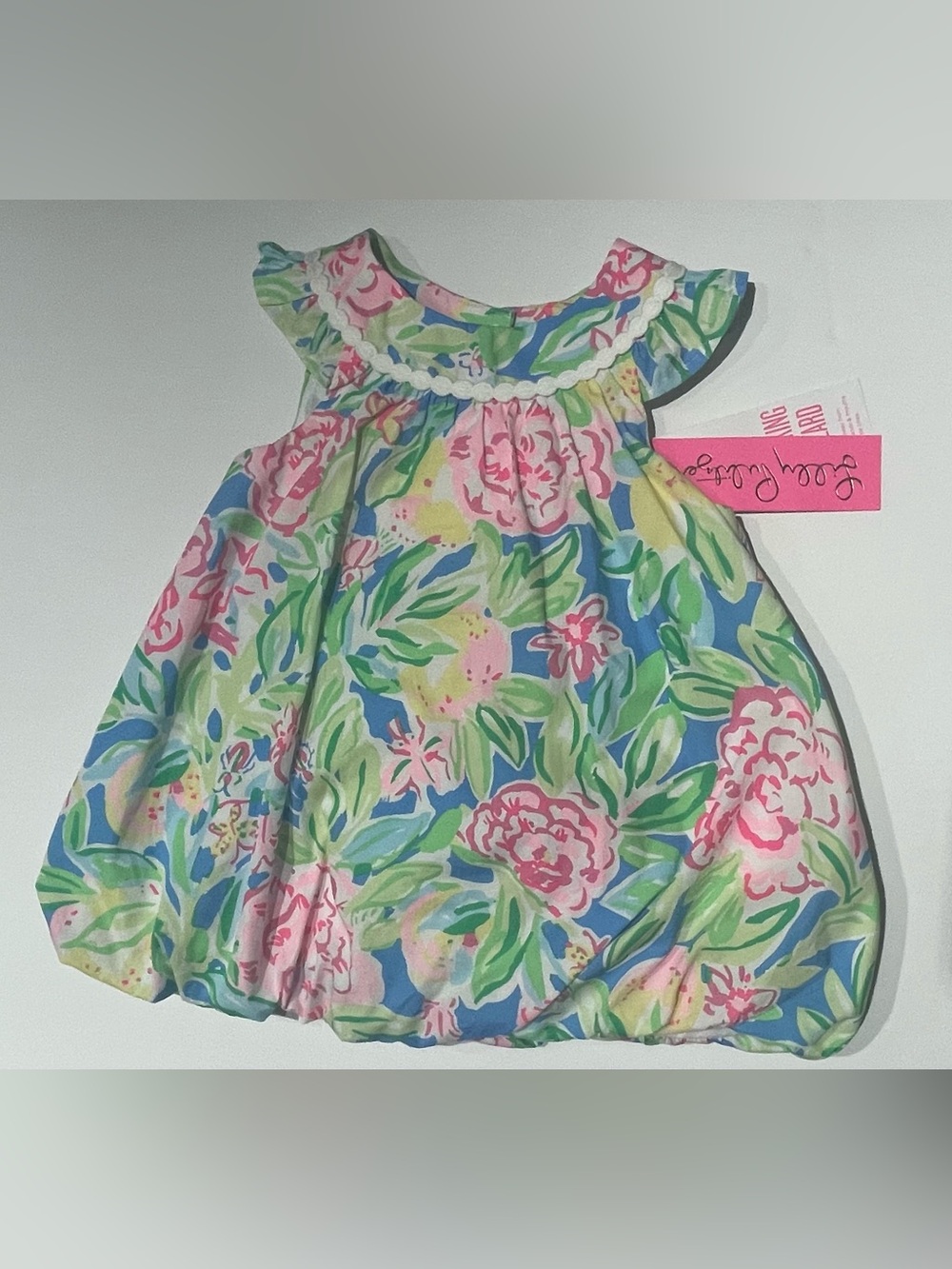 NWT Lilly Pulitzer Baby Floral Bubble Dress in Pink, Blue & Green